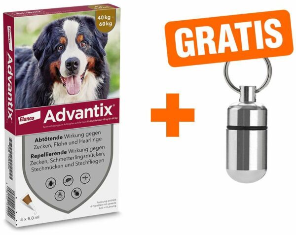 Advantix Spot-On Hund 40-60 kg 4 x 6 ml Lösung + gratis Adresskapsel