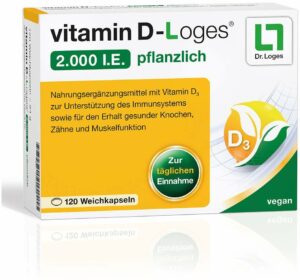 Vitamin D-Loges 2000 I.E. Pflanzlich 120 Weichkapseln