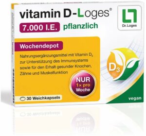 Vitamin D-Loges 7000 I.E. Pflanzlich 30 Weichkapseln