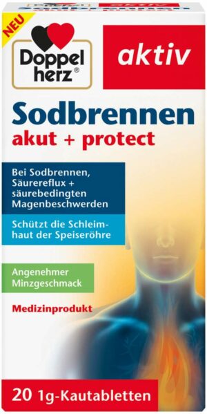 Doppelherz Sodbrennen Akut + Protect 20 Kautabletten