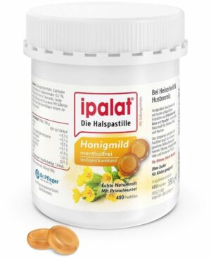 Ipalat Halspastillen Honigmild Ohne Menthol Zuckerfrei 400...