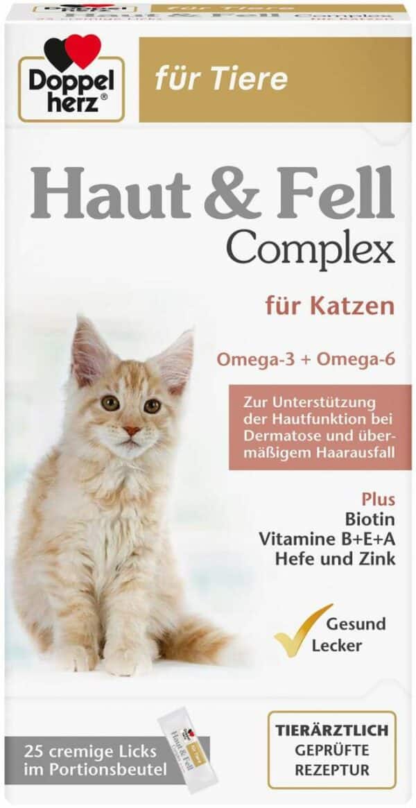 Doppelherz Haut & Fell Complex für Katzen 25 Licks