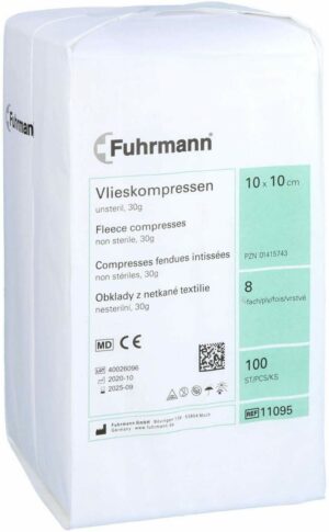 Vlieskomressen 10 X 10 cm Unsteril 8 Lagig 100 Kompressen