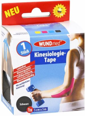 Kinesiologie Tape 5 cm X 5 M Schwarz 1 Stück