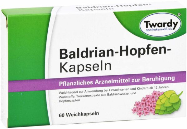 Baldrian Hopfen Kapseln Twardy  60 Stück