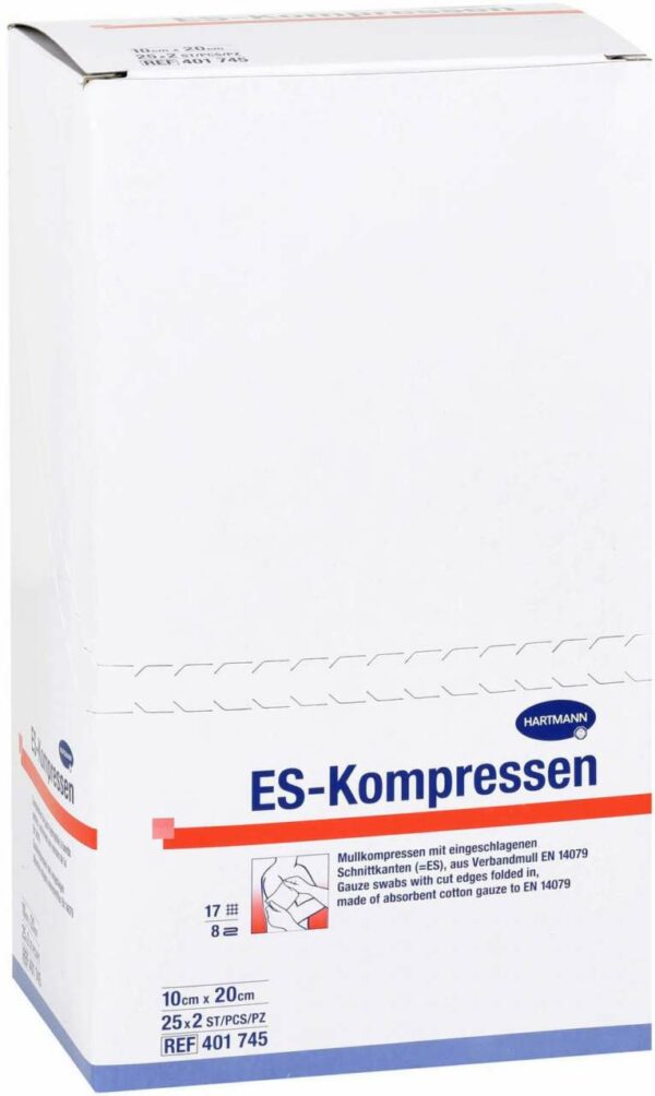 Es-Kompressen Steril 10 X 20 cm 8 Fach 25 X 2 Kompressen