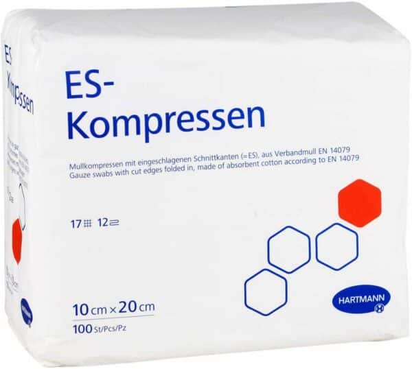 Es-Kompressen Unsteril 10 X 20 cm 12 Fach 100 Kompressen