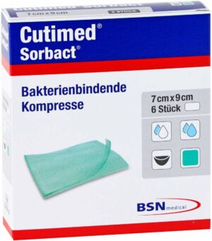 Cutimed Sorbact 7 X 9 12 cm 6 Kompressen