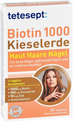 Tetesept Biotin 1000 + Kieselerde 30 Filmtabletten