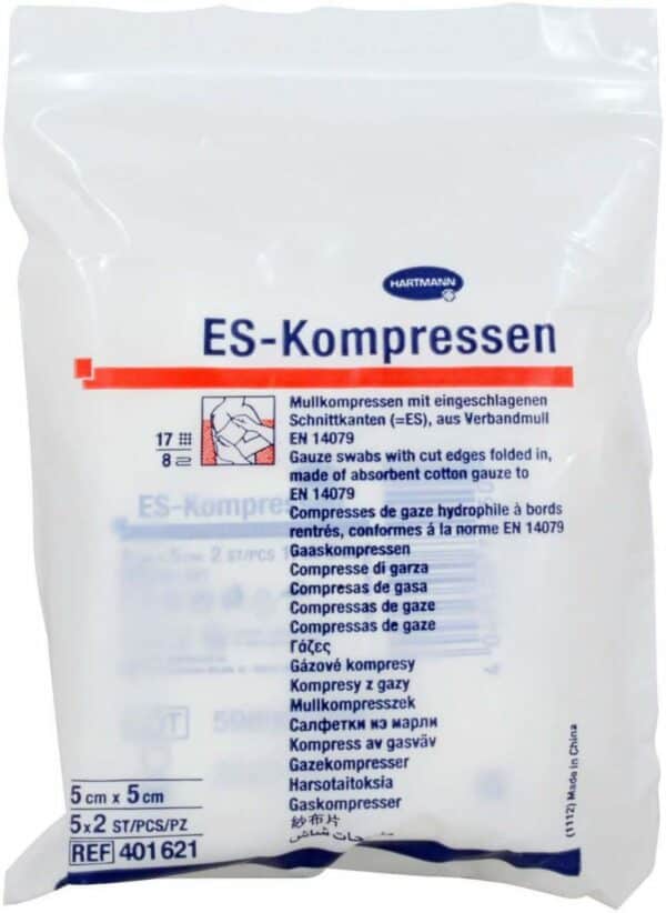 Es-Kompressen Steril 5 X 5 cm 8 Fach 5 X 2 Kompressen