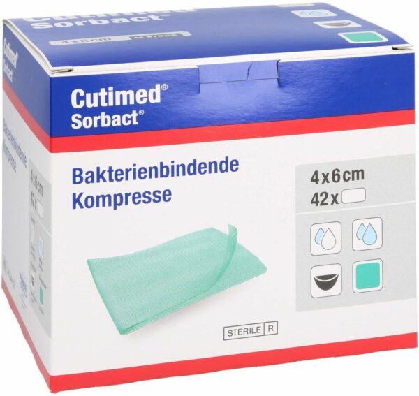 Cutimed Sorbact Kompressen 4 X 6 cm 42 Kompressen