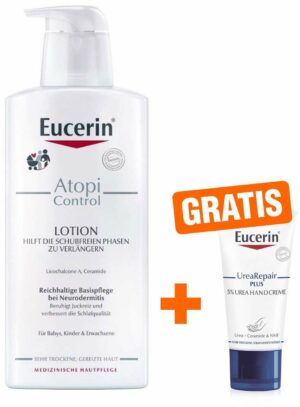Eucerin AtopiControl Lotion 400 ml + gratis Eucerin UreaRepair Plus Handcreme 5% 30 ml