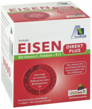 Eisen Direkt plus Vitamin C + Folsäure + B12 60 Sticks