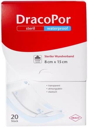 Dracopor Waterproof Wundverband 8 X 15 cm Steril 20 Stück