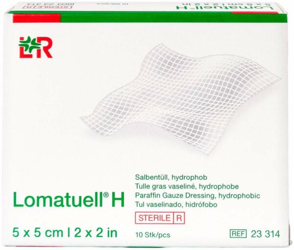 Lomatuell H Salbentüll 5 X 5 cm Steril 10 Stück