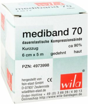 Mediband 70 Kurzzugbinde 6 cm X 5 M Hautfarben 1 Binde