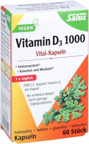 Vitamin D3 1.000 Vegan 60 Vital-Kapseln Salus