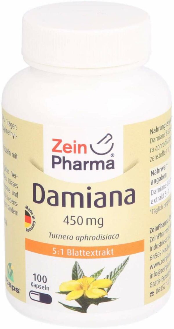 Damiana Kapseln 450 mg 5:1 Blattextrakt 100 Kapseln