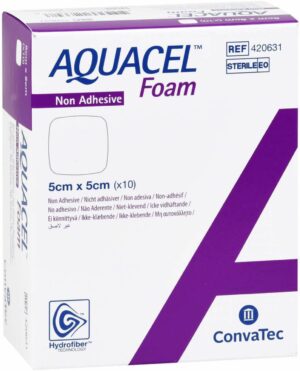 Aquacel Foam Nicht Adhäsiv 5 X 5 cm Verband 10 Stück