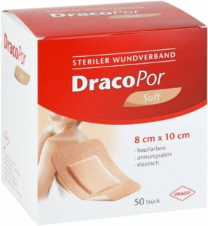 Dracopor Wundverband 8 X 10 cm Steril Hautfarben 50 Stück