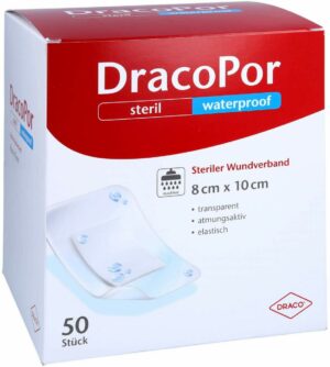 Dracopor Waterproof Wundverband 8 X 10 cm Steril 50 Stück