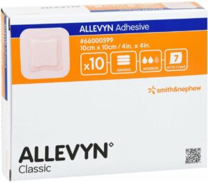 Allevyn Adhesive 10 X 10 cm Haftende Wundauflage 10 Stück