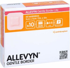 Allevyn Gentle Border Lite 5 X 5 cm Schaumverband 10 Stück