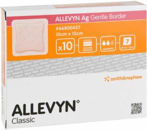 Allevyn AG Gentle Border 10 X 10 cm Wundverband 10 Stück