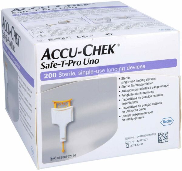 Accu Chek Safe T Pro Uno II Lanzetten 200 Stk