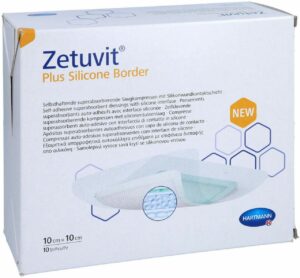 Zetuvit Plus Silicone Border Steril 10 X 10 cm 10 Stück