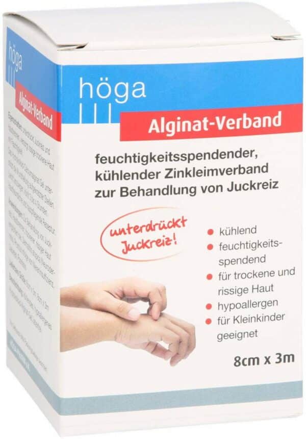 Alginat Verband 8 cm X 3 M Kühlender Zinkleimverb.1 Stk