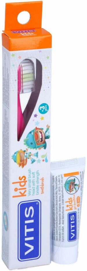 Vitis Kids Zahnbürste Plus 8 ml Zahnpasta 1 Stück