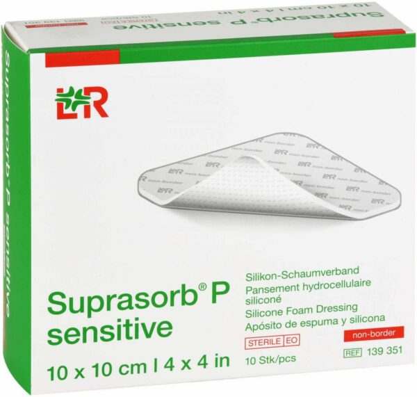 Suprasorb P Sensitive Pu-Schaumv.Non-Bor.10 X 10 cm 10 Stk