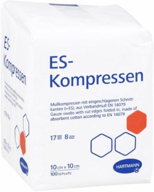 Es Kompressen Unsteril 10 X 10 cm 8fach 100 Stk