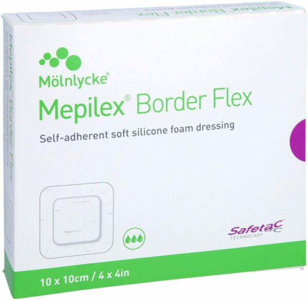 Mepilex Border Flex Schaumverb.Haft.10 X 10 cm 10 Stück