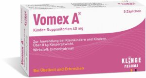 Vomex A Kinder-Suppositorien 40 mg 5 Stück