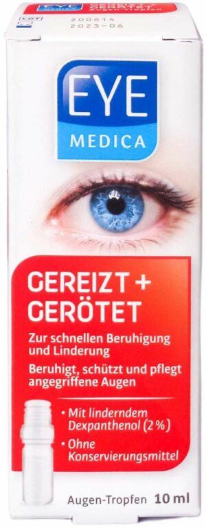 Eyemedica Gereizt+gerötet Dexpanthenol Augentropfen 10 ml