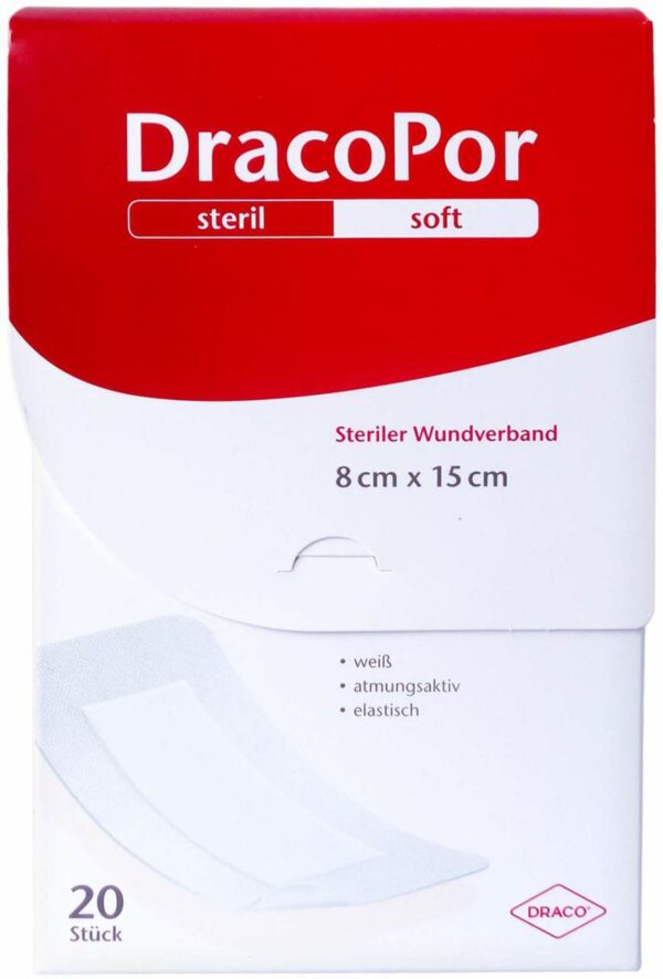 Dracopor Wundverband 8 X 15 cm Steril 20 Stück