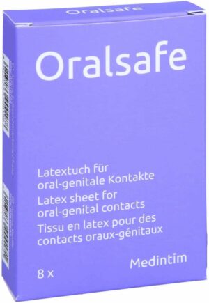 Oral Safe Latexschutztuch Erdbeere  8 Stk
