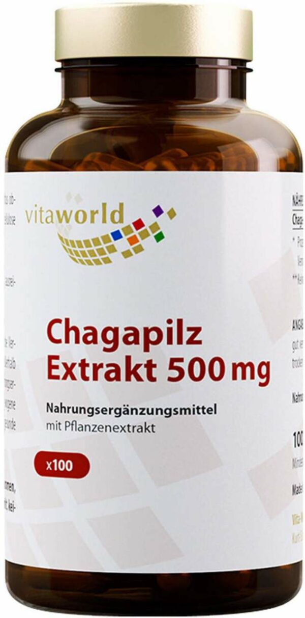 Chaga Pilz Extrakt 500 mg 100 Kapseln