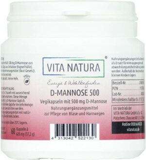 D-Mannose Kapseln 500 mg 60 Stück