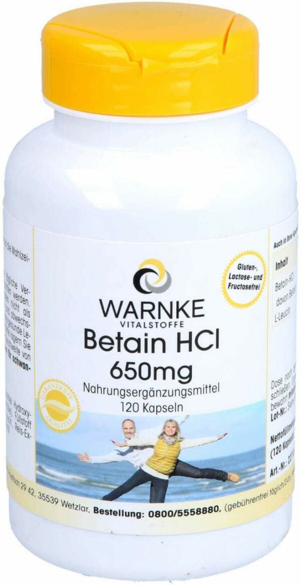 Betain Hcl 650 mg 120 Kapseln