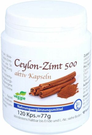 Ceylon-Zimt 500 Aktiv 120 Kapseln