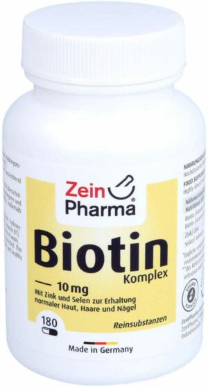 Biotin Komplex 10 mg + Zink + Selen Hochdosiert 180 Kapseln