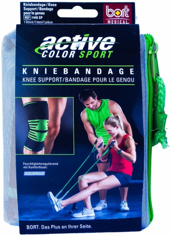 Bort Active Color Sport Kniebandage Xl Schwarz Grün 1 Stück