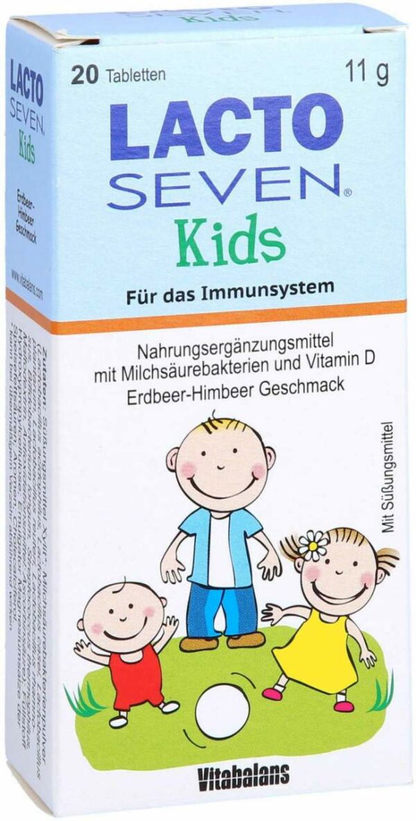 Lacto Seven Kids Erdbeer-Himbeer-Geschmack 20 Tabl.