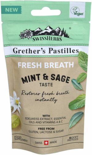Grethers Swissherbs Fresh Breath Mint & Sage 45 G