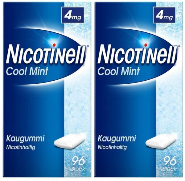 Nicotinell 4 mg Kaugummi Cool Mint 2 x 96 Stück