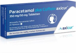 Paracetamol plus Coffein axicur 350 mg - 50 mg 20 Tabletten