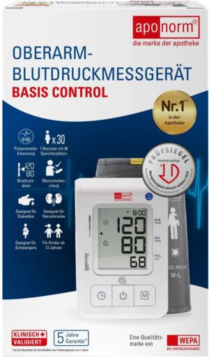 Aponorm Blutdruck Messgerät Basis Control Oberarm